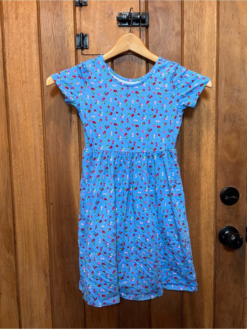 Lands’ End Blue Cherry-Print Kids' Dress